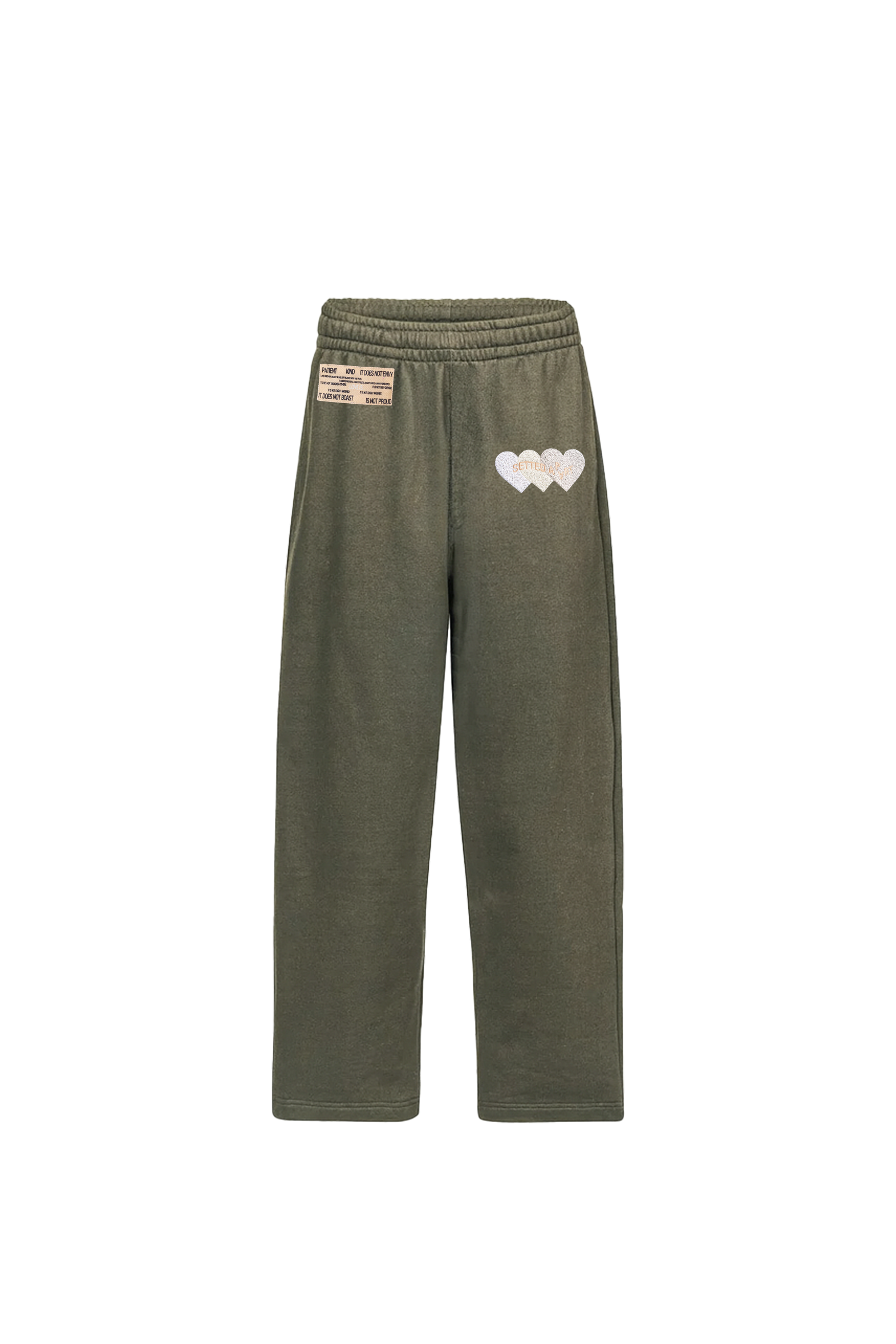 Corinth Love Code Khaki Green Sweatpants - Setted Apart