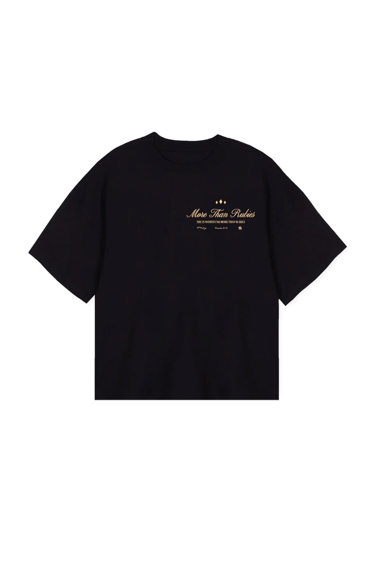 Faithful Jewel Black Oversized Boxy Tee