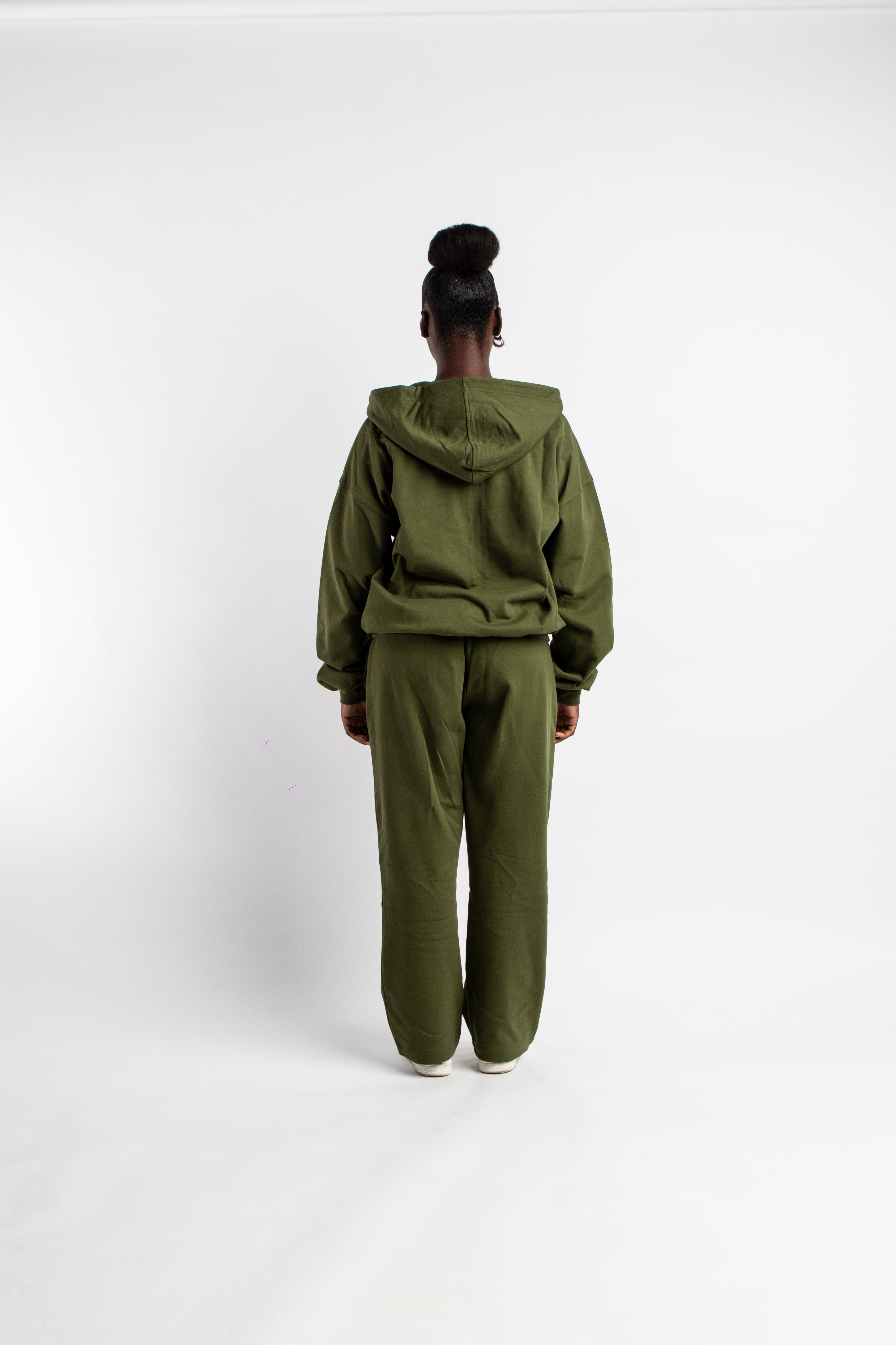 Corinth Love Code Khaki Green Oversized Zipped hoodie - Setted Apart